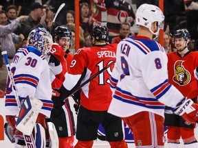 Mika Zibanejad smiles after scoring in the first period Tuesday night - his second goal in two games - after going through a long slump. Errol McGihon/Ottawa Sun