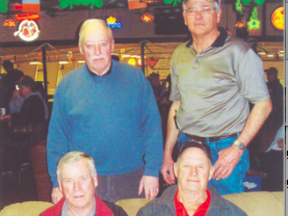 The rink of Glenn Waldvogel, Stu Boyd, Gord Zahara, and Ken Holland won the A-side at the Portage Burnside Curling bonspiel Mar. 12. (Submitted photo)