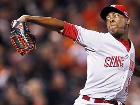 Cincinnati Reds relief pitcher Aroldis Chapman will need surgery to repair a facial fracture. (REUTERS)