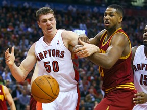 Tyler Hansbrough was a force off of the bench for the Raptors against the Pelican in a win on Wednesday. (Dave Abel/Toronto Sun)