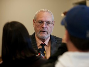 Crown attorney Lloyd Tancock speaks to media in the Bridgewater, NS courthouse about 63yr. old John MacKean on November 20th. 2012.(Sándor Fizli/QMI Agency)