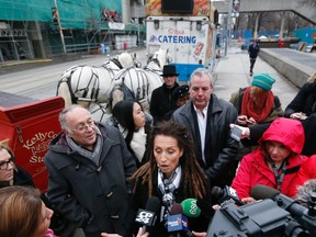 Sarah Thomson arrived in a horse-drawn carriage at Toronto City Hall Thursday, March 20, 2014, to enter the mayoral race. (Michael Peake/Toronto Sun)