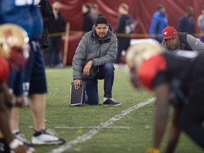 Anthony Calvillo scouts at the CFL's regional combine in Montreal on Wednesday, March 19, 2014. (Sebastien St-Jean/QMI Agency)