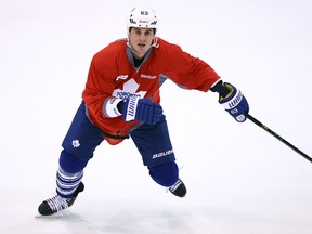 Dave Bolland during Leafs practice at the Mastercard Centre in Toronto on Friday. (DAVE ABEL/Toronto Sun)