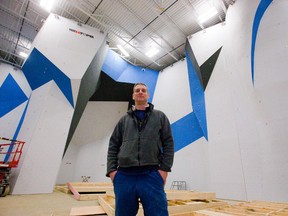 Co-owner Dave Perozzo hopes to open The Climbing Junction on Elias St. in April. The new climbing gym will feature a 10.5-metre climbing wall.  (MIKE HENSEN, The London Free Press)