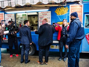 Giles Coren and Mayor Rob Ford at a food truck outside Toronto City Hall (Courtesy Temple Street Productions)