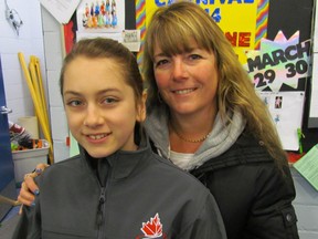 Tamera Lumley, 12, of Sarnia, shown with her coach, left, Sonia Rivard, came home from the recent Skate Ontario StarSkate Championships with a gold medal in the senior bronze category. Lumley skates out of the Point Edward Skating Club. PAUL MORDEN/THE OBSERVER/QMI AGENCY