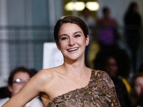 Shailene Woodley poses at the premiere of "Divergent" in Los Angeles, California.

REUTERS/Mario Anzuoni