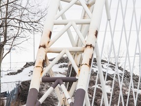 The Strandherd-Armstrong Bridge project shown on March 20, 2014. Rust can be seen on the bridge before the project is even finished.
Errol McGihon/Ottawa Sun/QMI Agency