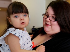 Ava Trecartin is pictured with her mother, Olivia, at Ronald McDonald House in Toronto. (DAVE THOMAS, Toronto Sun)