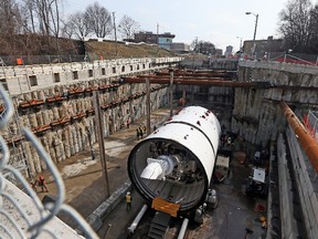 A massive tunnel boring machine is being used to build the Eglinton Crosstown LRT. (TORONTO SUN FILES)