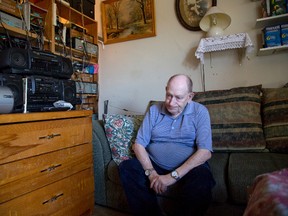 Proud London collector Gerry Woolner, 81, has amassed lots of something nobody wants: bedbugs and a leg covered in itchy bedbug bites. (DEREK RUTTAN, The London Free Press)