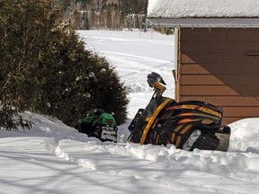 A boy was killed when he was struck by a snowmobile near Lantier, Que., Sunday, March 23, 2014. (MICHEL DESBIENS/QMI Agency)