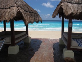Palapas at the Paradisus Cancun provide shelter from the sun, and the rain. PATRICK WHITE/QMI AGENCY