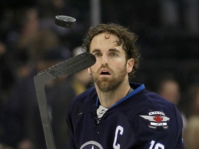 Winnipeg Jets left winger Andrew Ladd won't be in the lineup Monday against Dallas. (Brian Donogh/Winnipeg Sun file photo)