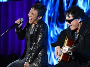 Arnel Pineda (L) and Neal Schon of rock band Journey, who are among the bands at the 2014 Ottawa Bluesfest. They're scheduled for Friday, July 4 at 8 p.m.
REUTERS/Phil McCarten