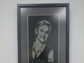 A portrait of Ellen DeGeneres made out of sealskin by Corner Brook, N.L., artist Rodney Mercer. Mercer created the piece to encourage truthful discussion about the seal hunt. RODNEY MERCER/SUBMITTED/QMI AGENCY