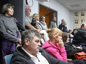 Jeff Tribe/Tillsonburg News
A standing room only crowd packed council chambers Monday evening for an open meeting that included both delegations and heightened interest in agenda item 12, a staff report on format for a public meeting or meetings allowing input on the potential disposition of Tillsonburg Hydro Inc. Council voted unanimously in favour of a public meeting to be held ‘early in May.’