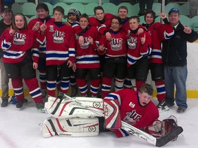 Wallaceburg Tri-County Bantams won their league title on Friday at Wallaceburg Memorial Arena, beating West Lorne 5-4.