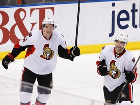 Ottawa Senators Mark Stone (left) and  Clarke MacArthur. (Ottawa Sun Files)