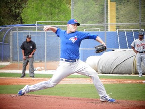 Blue Jays pitcher Dustin McGowan won a spot in the Blue Jays rotation after a strong training camp. (Eddie Michels/photo)