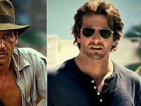 Harrison Ford as Indiana Jones (left) and Bradley Cooper.