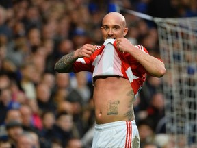 Stoke City's Stephen Ireland reacts after missing a chance to score during their FA Cup soccer match against Chelsea at Stamford Bridge in London January 26, 2014. (REUTERS)