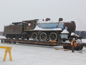 Old T&NO engine #219 has left Cochrane. The steam engine was loaded onto a flat bed rail car on Monday on its way to Capreol where it will be placed on display. The locomotive, built in 1907, is the oldest surviving T&NO unit.