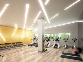 One of the many amenities in the UpperWest condo building will be a gym for residents to use.