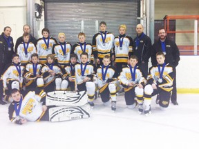 Stony Plain’s peewee Predators erased bad memories from two years ago, when Leduc beat the Preds for provincial gold. This time, the Predators dispatched Leduc en route to silver in provincials. - Photo Supplied