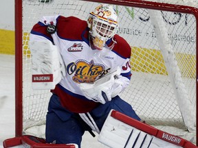 Tristan Jarry allowed just one third-period goal in the quarter-final round of the WHL playoffs. (David Bloom, Edmonton Sun)