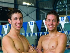 Vincent Cappa, 17 and Nathan Lethbridge, 19 of the London Aquatic Club, are heading to Victoria for the Pan Pacific & Commonwealth Games Trials being held in Victoria, B.C. from Wednesday to Saturday. (Mike Hensen, The London Free Press)