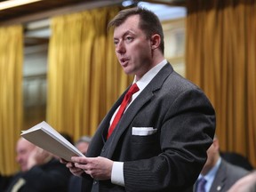 Conservative MP Rob Anders speaks in the House of Commons on Parliament Hill on March 5, 2014. (REUTERS/Chris Wattie)