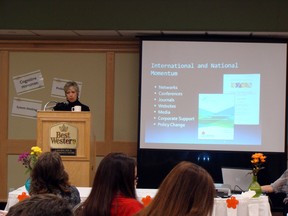Clinical psychiatrist Dr. Kathy Short gives the key note speech on Friday, March 28, at the Optimism, Resilience and Collaboration: Leading Mentally Healthy Schools conference held  in Kenora.