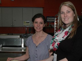 Cindy Bowron, left, St. Thomas Seniors' Centre staff and Amber Lord, coordinator of client services for VON in St. Thomas, in the kitchen of the centre which is the new supplier for Meals on Wheels in St. Thomas and area.