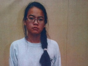 In a photo exhibited during her murder trial, Jennifer Pan is seen in her pyjamas after a police interview, hours after her parents were shot Nov. 8, 2010.