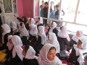 Female students attend a Canadian Women for Women in Afghanistan-funded school, where rent is paid by the Canadian military's Boomer's Trust.
