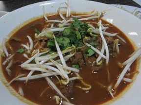 Pho Huong’s satay pho soup is unusual but delicious.