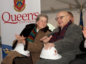 Isabel and Alfred Bader at a ground breaking ceremony at the J.K. Tett Centre for the Queen's performing arts centre in 2009.