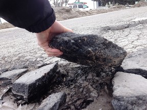 Winnipeg's roads are in such bad shape, they're starting to crumble. So news council might be reconsidering putting money into rapid transit should be welcomed by every motorist. (TOM BRODBECK/WINNIPEG SUN PHOTO)