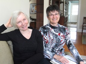 Saima Paidra, left, and Deb Ruse are two members of the Kingston Grandmother Connection, which raises money for grandmothers in Africa caring for their orphaned grandchildren.
Michael Lea The Whig-Standard
