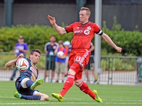 TFC captain Steven Caldwell is suspended for Saturday’s match against undefeated Columbus. (USA TODAY SPORTS)