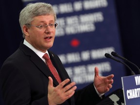 Prime Minister Stephen Harper announced legislation on Thursday to give victims of crime a better voice. (DAVE THOMAS/Toronto Sun)