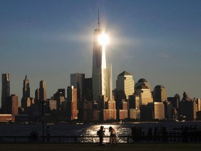 The sun reflects off New York's One World Trade Center.

REUTERS/Gary Hershorn