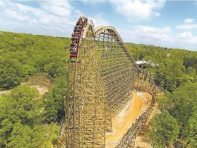 Outlaw Run roller-coaster at Silver Dollar City, Missouri was voted the best new ride of 2013 by an international pool of theme park insiders.