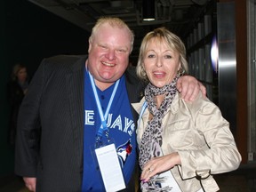 Mayor Rob Ford and his wife Renata at the Blue Jays home opener on April 4, 2014. (Joe Warmington/Toronto Sun)
