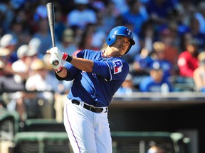 Shin-Soo Choo, then with the Indians, was a surprise fantasy drop after his slow start a couple of years ago. He's hitting .389 so far in his first year at Texas. (USA Today Sports, photo)