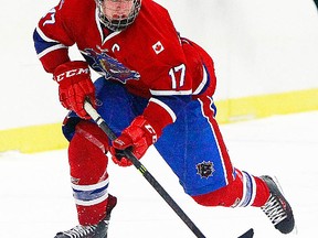 Forward Brandon Saigeon of the Hamilton Jr. Bulldogs minor midgets was chosen fourth overall at Saturday's 2014 OHL draft by the Belleville Bulls. (OHL Images)