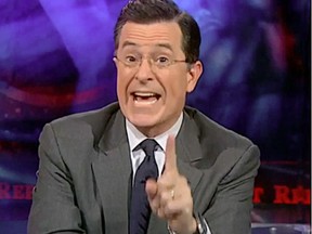 Stephen Colbert, in character for The Colbert Report.
QMI AGENCY FILES