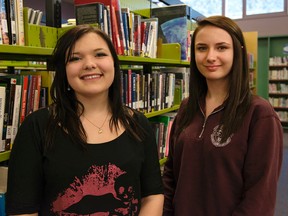 Solana Cain/For The Sudbury Star     
High school students Giorgia Apolloni, 16, left, and Candace Larsen, 15, will be travelling to Europe representing The Rotary Club of Sudbury and the city in a youth exchange program. Both girls are seeking sponsors to help support their year abroad.